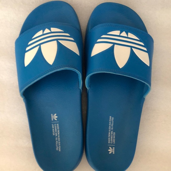 adidas Other - Adidas Blue Slides with White Logo